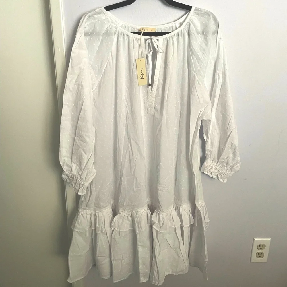 Gorgeous VAGARY BOTANICAL TUMIC DRESS WHITE - Picture 3 of 7